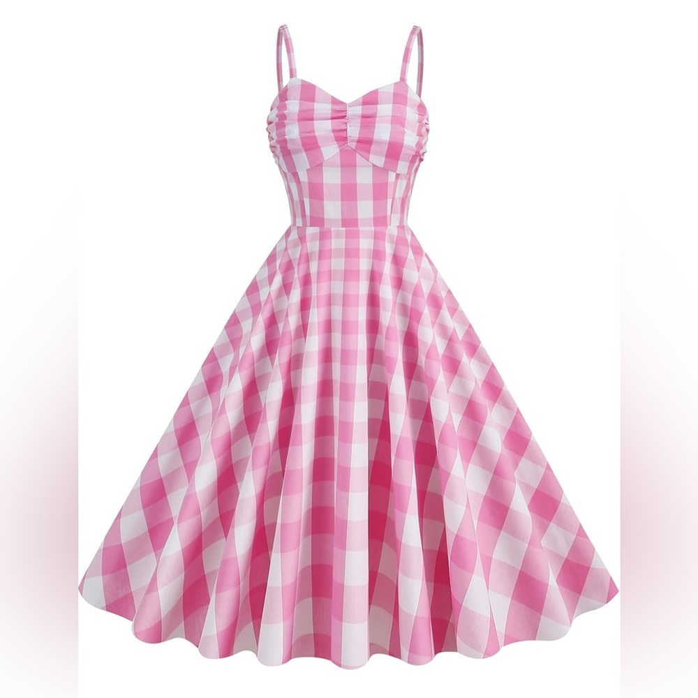 Pink gingham dress
